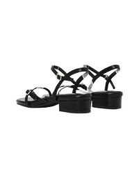 Slim Strap Cross Buckle Mid Heel Sandals