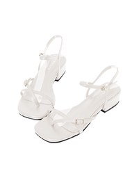 Slim Strap Cross Buckle Mid Heel Sandals