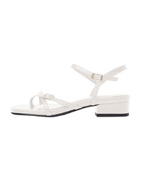 Slim Strap Cross Buckle Mid Heel Sandals
