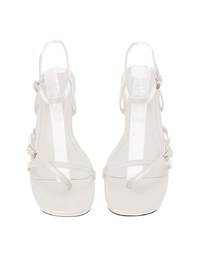 Slim Strap Cross Buckle Mid Heel Sandals