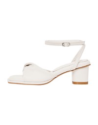 Square Toe Twist Mid Heel Sandals