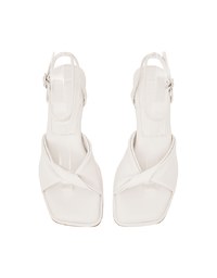 Square Toe Twist Mid Heel Sandals