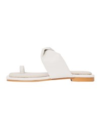 Faux Leather Twist-Toe Flat Slippers