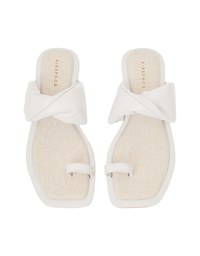 Faux Leather Twist-Toe Flat Slippers