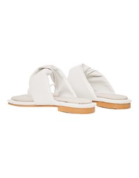 Faux Leather Twist-Toe Flat Slippers