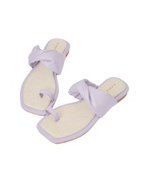 Faux Leather Twist-Toe Flat Slippers