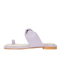 Faux Leather Twist-Toe Flat Slippers