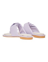Faux Leather Twist-Toe Flat Slippers