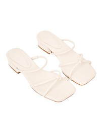 Cross-Strap Twisted Low-Heel Slides