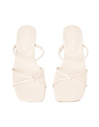 Cross-Strap Twisted Low-Heel Slides