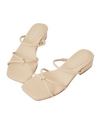 Cross-Strap Twisted Low-Heel Slides