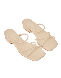 Cross-Strap Twisted Low-Heel Slides