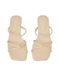 Cross-Strap Twisted Low-Heel Slides