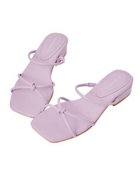 Cross-Strap Twisted Low-Heel Slides