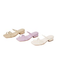 Cross-Strap Twisted Low-Heel Slides