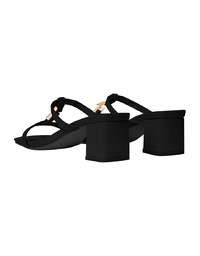 Metal Buckle Heeled Slippers