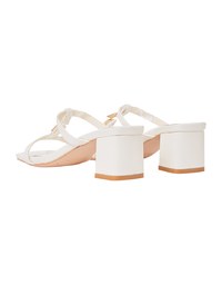 Metal Buckle Heeled Slippers
