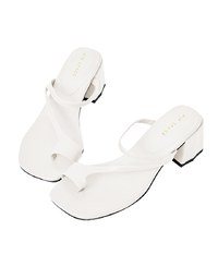 Slip-On Embossed Mid-Heel Sandals