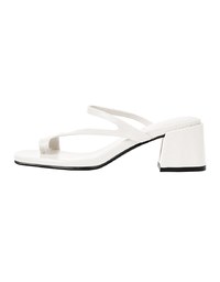 Slip-On Embossed Mid-Heel Sandals