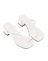 Slip-On Embossed Mid-Heel Sandals