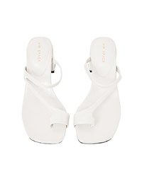 Slip-On Embossed Mid-Heel Sandals