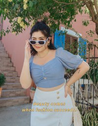 2Way Puffy Sleeve Crop Top (With Padding)