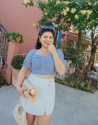 2Way Puffy Sleeve Crop Top (With Padding)