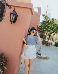 2Way Puffy Sleeve Crop Top (With Padding)