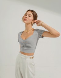 Heart Shape Neck Crop Top