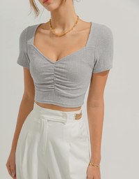 Heart Shape Neck Crop Top