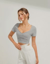 Heart Shape Neck Crop Top