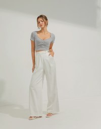 Heart Shape Neck Crop Top