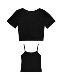 Two-Piece Knot Knit Crop Top