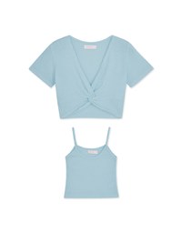 Two-Piece Knot Knit Crop Top