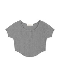 V Neck Crop Knit Top
