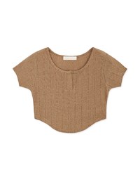 V Neck Crop Knit Top