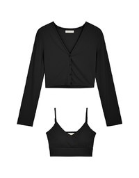 Anti-Uv Cooling Crop Blazer Jacket Set (With Padding)