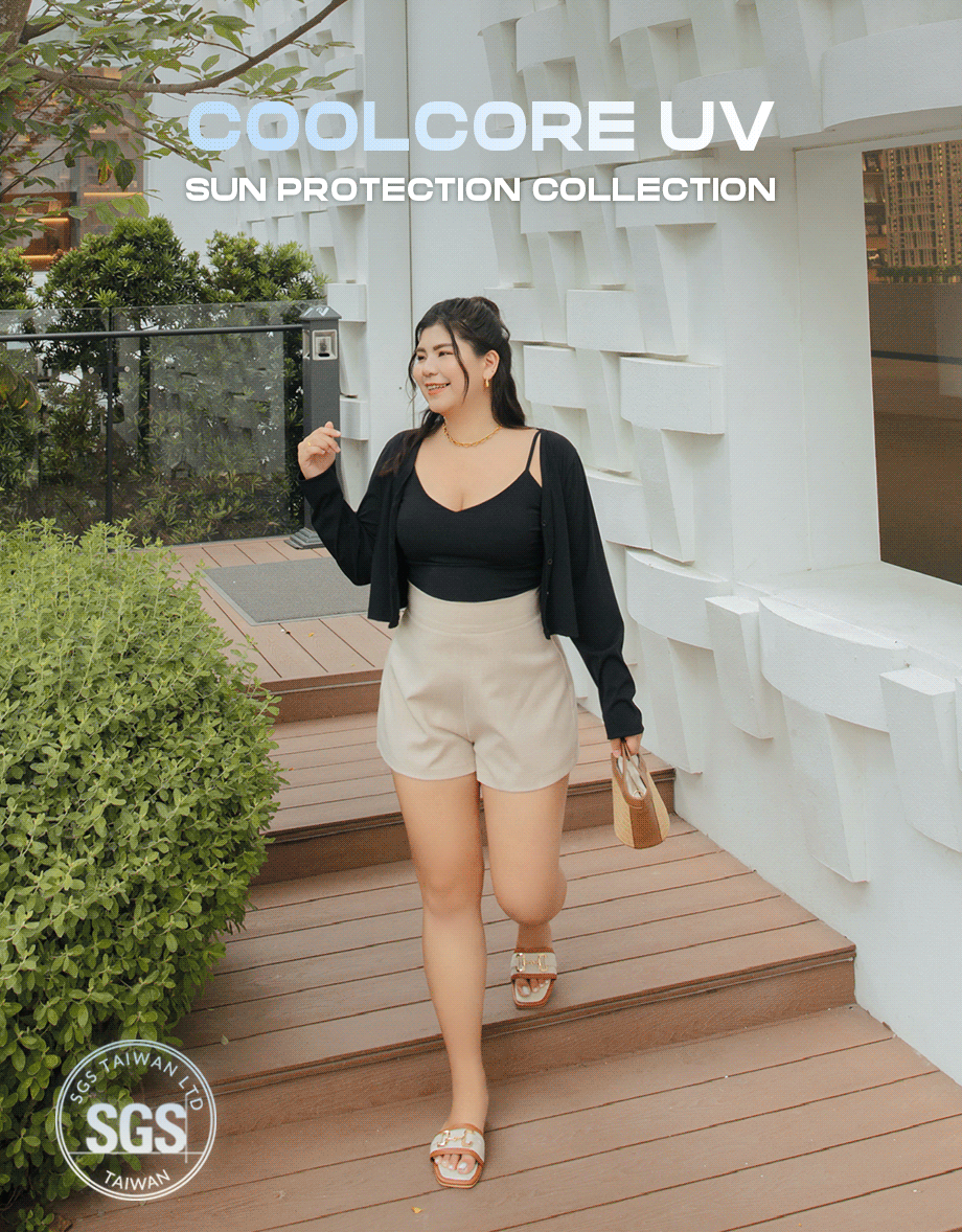 Anti-Uv Cooling Crop Blazer Jacket Set (With Padding)