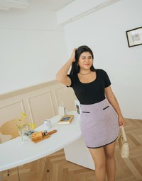 Square Neckline Knit Crop Top