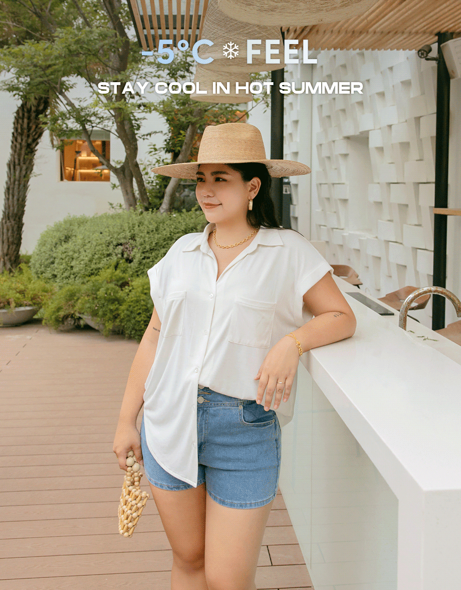 Breezy Cooling Double Pockets Blouse Shirt