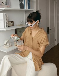 Breezy Cooling Double Pockets Blouse Shirt