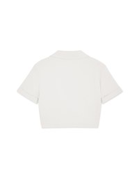 Front Twist Open Collar Crop Top