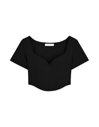 Cooling Push-Up u Collar Crop Fit Bra Top
