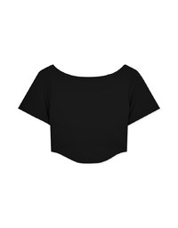 Cooling Push-Up u Collar Crop Fit Bra Top