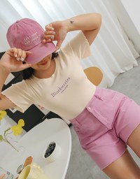 Lettuce Hem Alphabet Crop Top