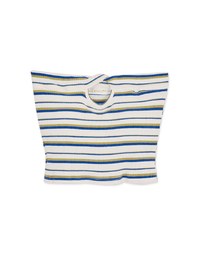 Contrast Striped Knotted Tube Top (With Padding)