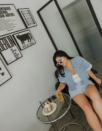 Button Up Denim Jeans Crop Top