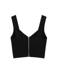 Enhanced Crossover Pleated Tank Top (With Padding)