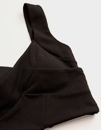 Enhanced Crossover Pleated Tank Top (With Padding)