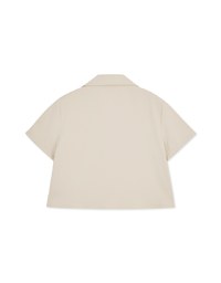 Lapel Round Button Crop Top